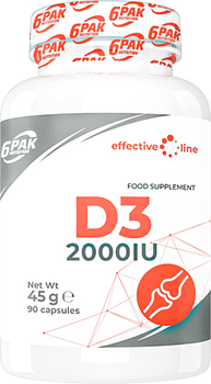 Вітамін D3 6PAK Witamin D3 2000IU 90 капсул (5902811812566)