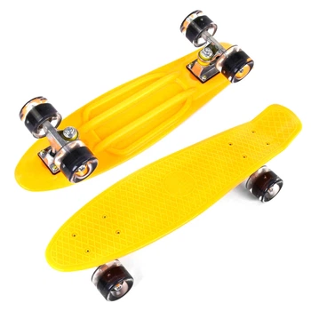 Пенни борд (Penny Board) 2325 Best Board 22" со светящимися колесами, Оранжевый