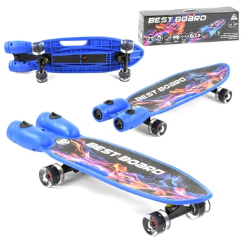 Пенни борд (Penny Board) S-00605 Best Board 28" с музыкальными дымящимися турбинами и светящимися колесами, Синий