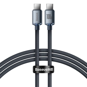 Кабель Baseus Crystal Shine USB-C to USB-C 1.2m Black (CAJY000601)
