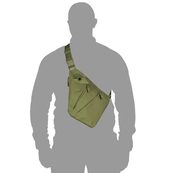 Компактна тактична однолямочна сумка Camotec Cobra Olive