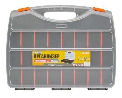 Органайзер MasterTool GM с ручкой 24 секции, 19" (480*380*80 мм) (Арт.: 79-3128)