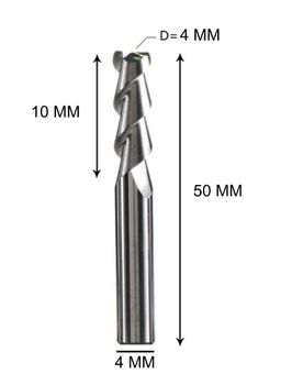 Фреза концевая для ЧПУ DJTOL D4-l10-L50 AAEN2LX04