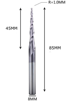 Фреза конусная для ЧПУ R1-D8-L85-l45