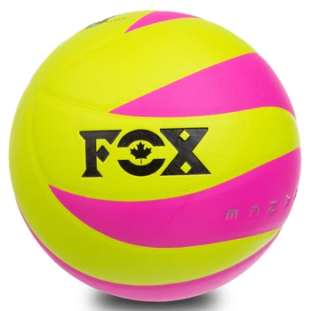 Мяч волейбольный клееный PU FOX SD-V8007 Лимонный-малиновый