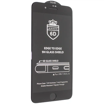 Защитное стекло 6D Premium для iPhone 8 Plus black с полной проклейкой экрана