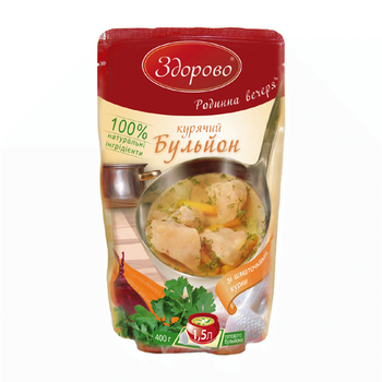 Бульйон курячий Родинна вечеря зі шматочками курячого філе 400 г