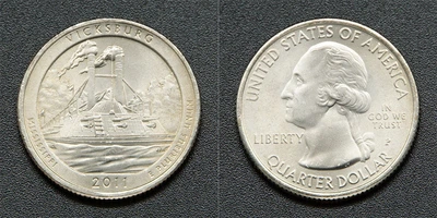 Монета 25 центов "'Виксбург" США 2011