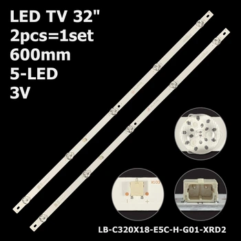 LED підсвітка TV 32" 600mm 3V 5-led LB-C320X18-E5C-H-G01-XRD2 CRH-ZG32G5CE30300502832REV1.1 2pcs=1set