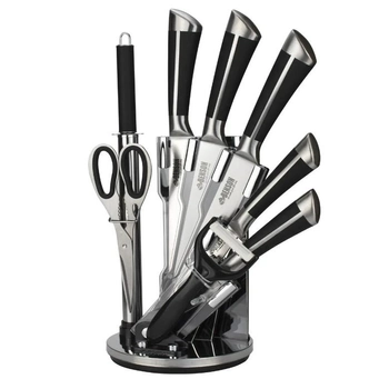 Набір кухонних ножів Венсон ВN-401 з нержавіючої сталі для кухні на підставці 9 предметів