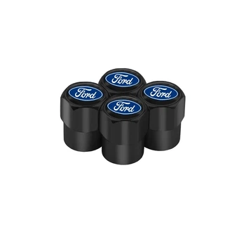 Защитные металлические колпачки на ниппель в стиле black с логотипом Ford