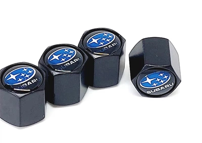 Захисні металеві ковпачки на ніпель у стилі black з логотипом Subaru