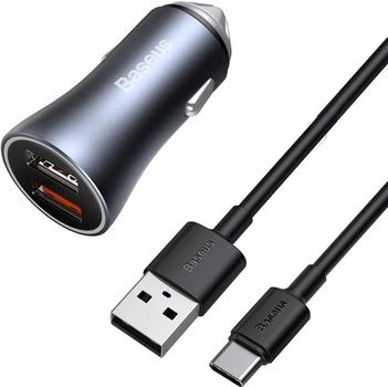 Автомобільний зарядний пристрій Baseus Golden Contactor Pro Dual Quick Charger Car Charger U+U 40 Вт (TZCCJD-A0G)