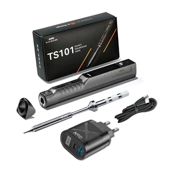 Паяльник Miniware TS101 Черный USB Type-C с жалом BС2 и дисплеем + с блоком питания 65 Вт