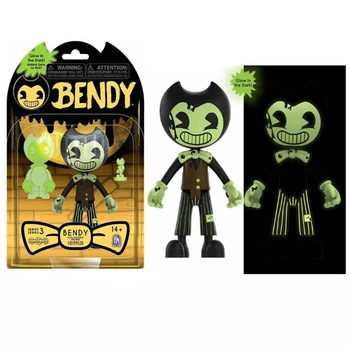 Бенди фигурка Bendy and the ink machine Бенди и Чернильная машина светится в темноте 13см