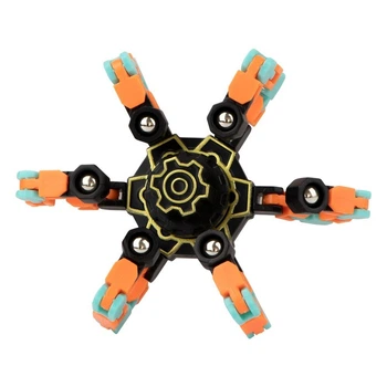 Спиннер Fingertip Mechanical Gyroscope Люминесцентный (антистресс, светится в темноте, игрушка) - Оранжевый