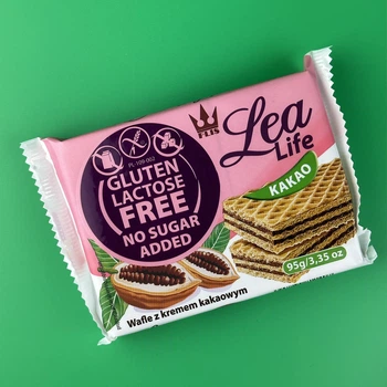 Вафлі Lea Life із какао без цукру 95 г