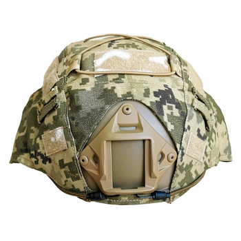 Кавер на шлем Чехол на каску MICH Пиксель ВСУ (ММ14) с подсумком Cordura IRR (040102-2)