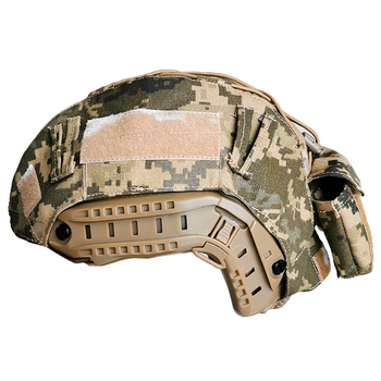 Кавер-чехол на шлем каску FAST с подсумком Cordura IRR Пиксель ВСУ (ММ14) (040101-2)