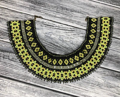 Колье-силянка из чешского бисера HatynkaUA Necklace ожерелье ручной работы к вышиванке (SUN999_29)
