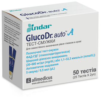 Тест-смужки GlucoDr. auto / auto A, 50 шт. - 08/2024