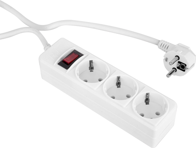 Фильтр питания ProLogix 3x1.0 мм², 3 розетки, 1.8 м Белый (PRS-P3CU-18W)