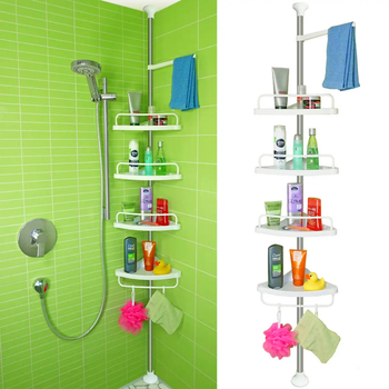 Угловая полка для ванной комнаты (320х43см) Multi Corner Shelf GY-188, Белая