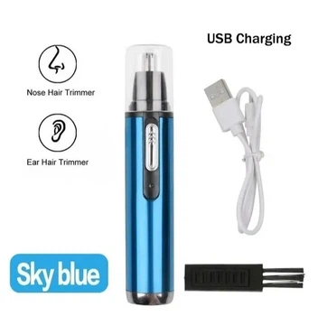 Тример для носа та вух Ear nose hair trimmer YD-111 на акумуляторі з USB зарядкою синій