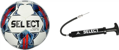 Набор футзальный мяч Select Futsal Super TB v22 471 Бело-красный №4 + насос для мячей Select 15 см (010) Черный (5703543298471-5703543204144)