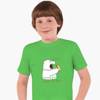 Дитяча футболка для хлопчиків Вся правда про ведмедів (We Bare Bears) (25186-2908-72) 88-104 см Бавовна Темно-зелена