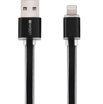 Кабель синхронізації Logan EL118-010BK Apple Lightning USB 1м Чорний