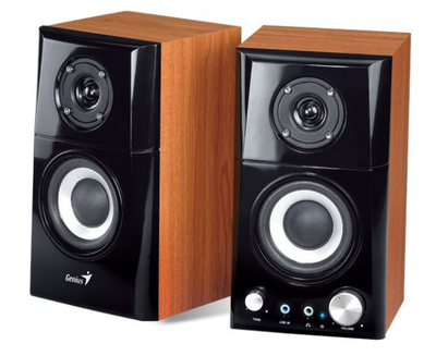Колонки 2.0 Genius sp-hf500a ii, Black/Wood, 3.5 мм, 2 x 8 Вт, мдф, линейный и разъем для наушников, 1.5 м, питание от 220v (31730032400)