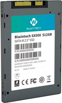 SSD накопитель BiwinTech sx500 512Gb sata3 2.5" 3d tlc (52s3a9q)