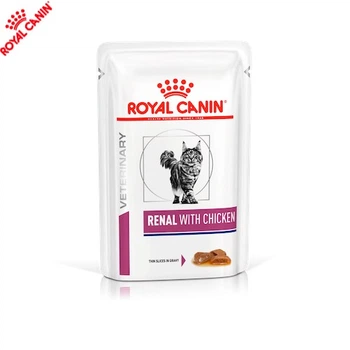 Влажный корм Royal Canin Renal with Chicken - консервы для кошек при заболеваниях почек с курицей, кусочки в соусе, 85 г (40300019)