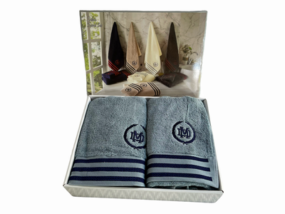 Набір рушників Maison D'or Delon Blue Navy махрові 30-50 см, 50-100 см, 70-140 см індіго