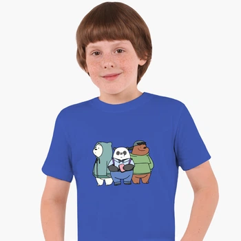 Дитяча футболка для хлопчиків Вся правда про ведмедів (We Bare Bears) (25186-2898-65) 158-164 см Бавовна Синя