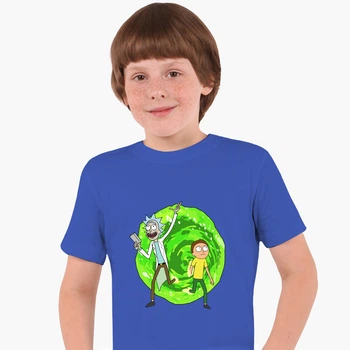 Детская футболка для мальчиков Рик и Морти (Rick and Morty) (25186-1240-63) 134-140 см Хлопок Синий