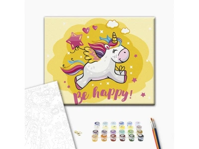 Картина по номерам Счастливый единорог, Brushme (30х40 см), KBS0110