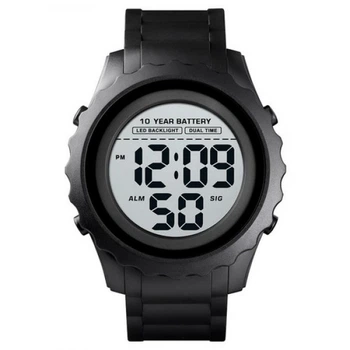 Мужские наручные часы Skmei 1625 Черные (Белый экран)