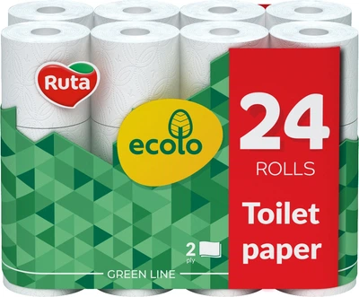 Туалетний папір Ecolo 2 шари 24 рулони (4820202895626)