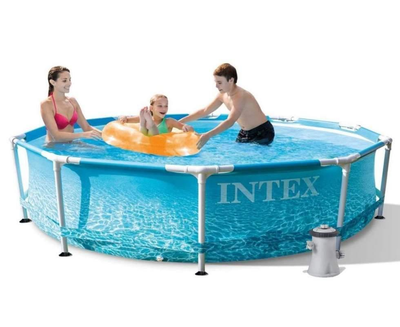 Каркасный бассейн Intex Metal Frame Pool 305 х 76 см, объем 4 485 л от 6-ти лет Морской принт