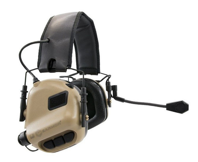 Комплект Активні навушники для стрільби Earmor M32 MOD3 + Кріплення на шолом Койот