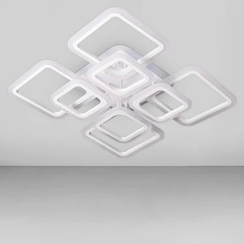Люстра потолочная светодиодная LED Light House SL-18185/4+4B RGB WT 192W H120*L600*W600, цвет белый