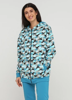 Толстовка "Only Women" (94-ZHU-24-02-turquoise Dino-L-XL)