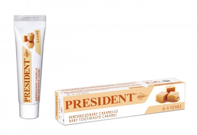Паста зубна PRESIDENT BABY CARAMEL 0-3, 30 мл
