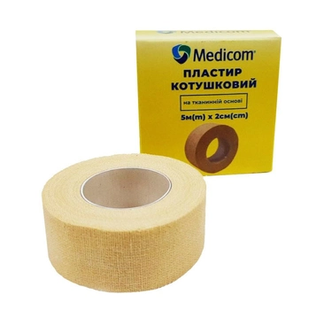Пластырь на катушке Medicom на тканевой основе бежевый 5м*2см