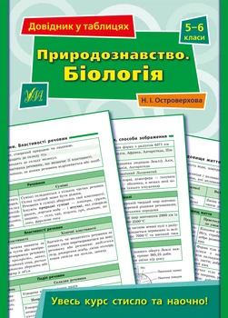 Природознавство. Біологія. 5-6 клас. Довідник у таблицях. Островерхова Н.