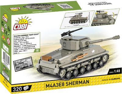 Klocki konstrukcyjne Cobi II Wojna Światowa Czołg M4 Sherman 320 elementów (COBI-2711)