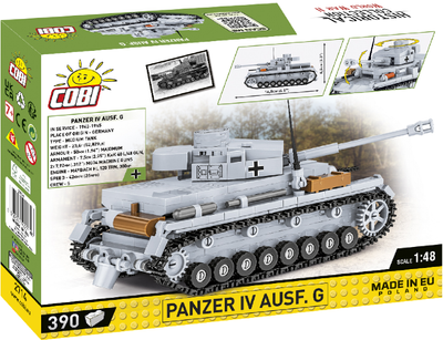 Klocki konstrukcyjne Cobi II Wojna Światowa Czołg Panzer IV 390 elementów (COBI-2714)