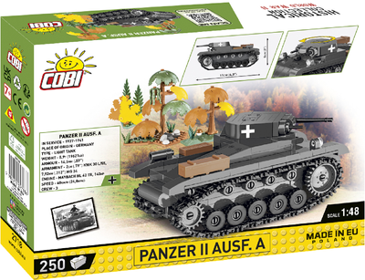 Klocki konstrukcyjne Cobi II Wojna Światowa Czołg Panzer II 250 elementów (COBI-2718)